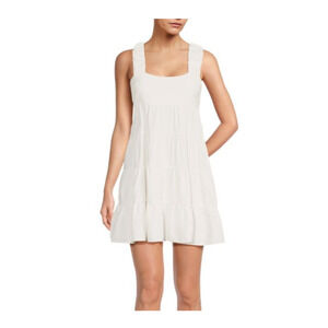 Amanda Uprichard Nicolia White Sleeveless Tiered Babydoll Mini Dress Size Small